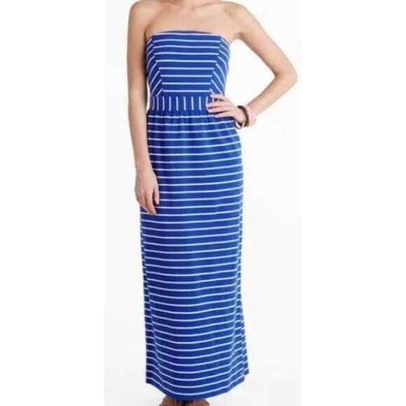 ⚓ Vineyard Vines Strapless Maxi Dress – XS Blue & White Stripe - Picture 3 of 9